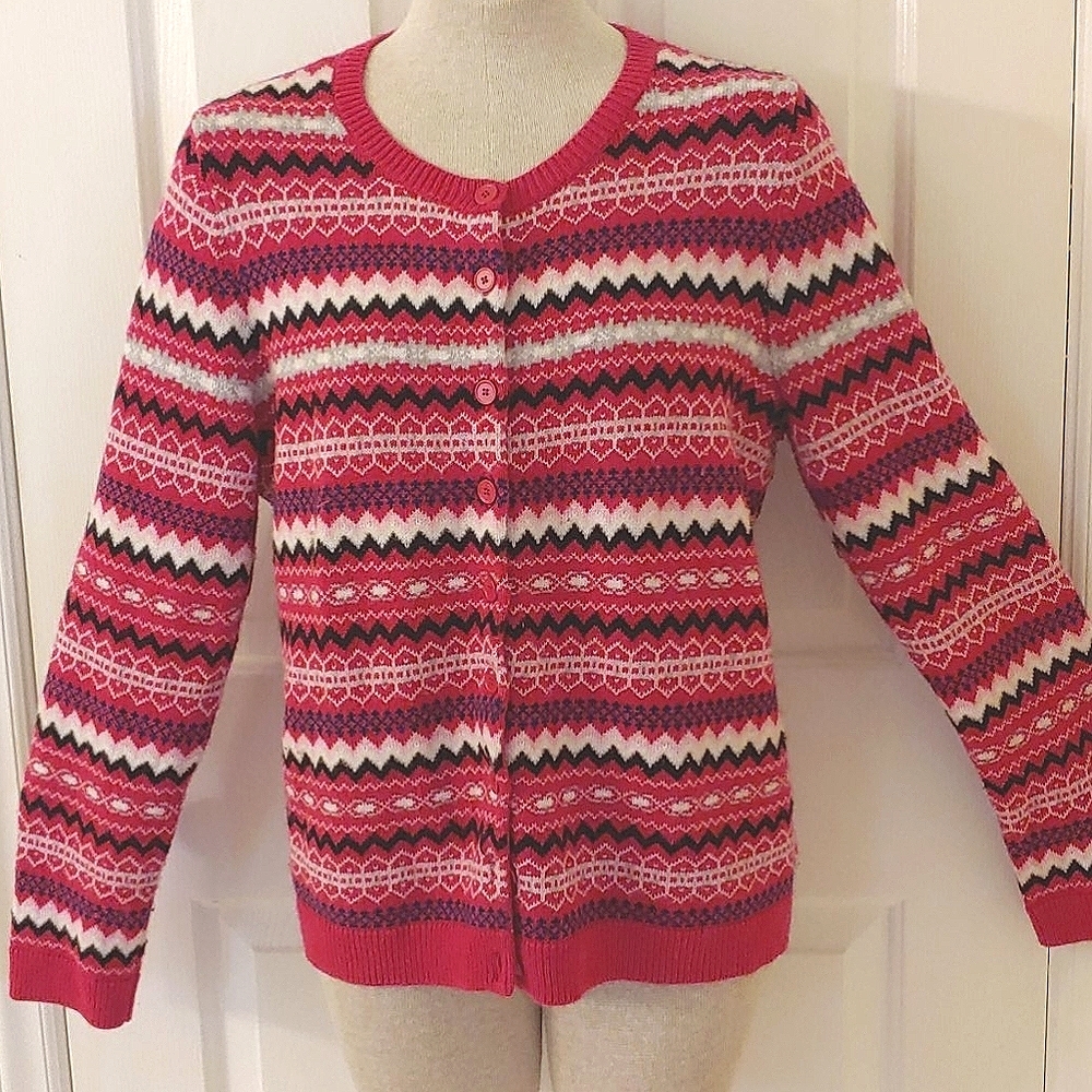 Talbots Lambswool Blend Cardigan Sweater L -232